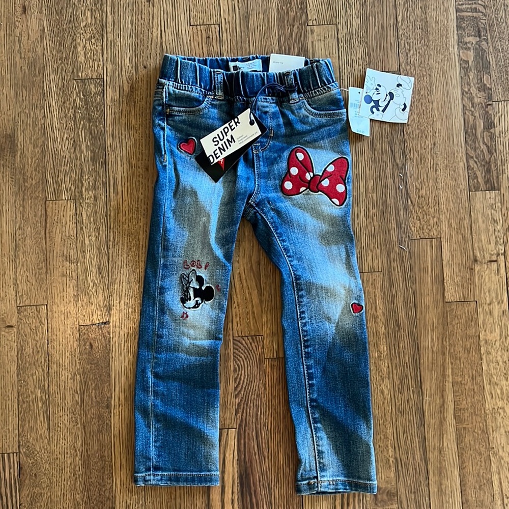 Brand New girl toddler jean leggings Disney Mickey 4t